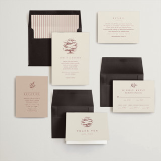 This is a merlot wedding invitations with standard by Amy Kross called white oak printing on signature in standard