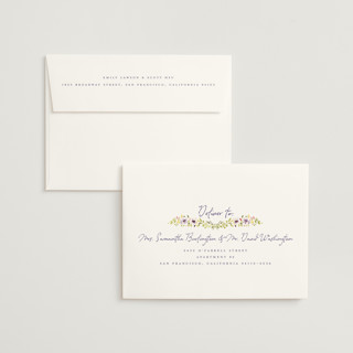 This is a violets wedding invitations with standard by Petra Kern called meadow whisper printing on signature in standard
