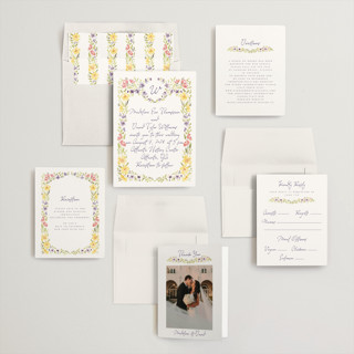 This is a violets wedding invitations with standard by Petra Kern called meadow whisper printing on signature in standard