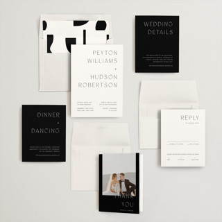 This is a cotton wedding invitations with standard by Blustery August called juniper printing on signature in standard