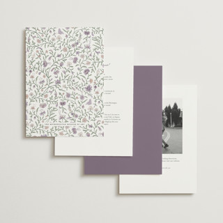 This is a lilac wedding invitations with standard by Jenna Holcomb called tapestry printing on signature in standard
