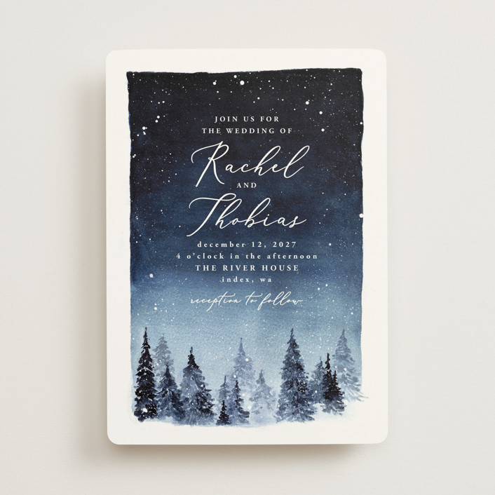 "Let it Snow" - Rustic Wedding Invitations in Celestial by Anastasia Makarova.