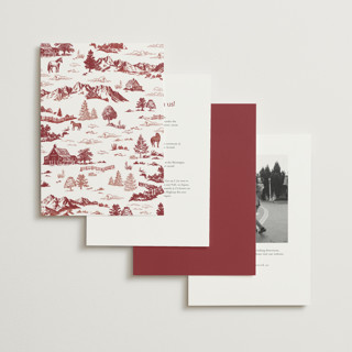 This is a barn wedding invitations with standard by Jenna Holcomb called mountain ranch toile printing on signature in standard