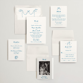 This is a aqua wedding invitations with standard by Cass Loh called simple monogram printing on signature in standard