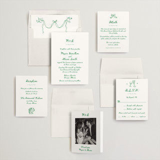This is a meadow wedding invitations with standard by Cass Loh called simple monogram printing on signature in standard