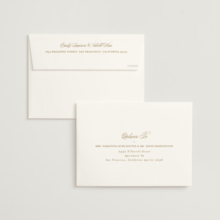 This is a champagne wedding invitations with standard by Carolyn MacLaren called timeless together printing on signature in standard