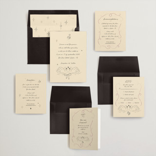 This is a vanilla wedding invitations with standard by Helena Vitto called the swan printing on signature in standard