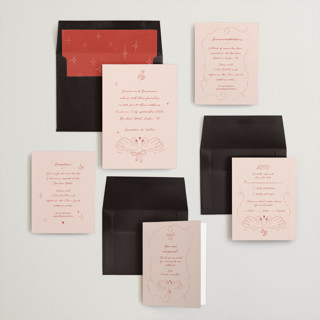 This is a ruby wedding invitations with standard by Helena Vitto called the swan printing on signature in standard