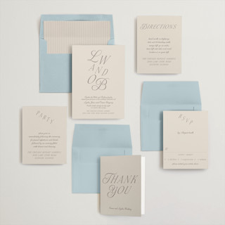This is a pewter wedding invitations with standard by Baumbirdy called luxe printing on signature in standard