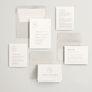 This is a dusty pink wedding invitations with standard by Jennifer Postorino called leighton printing on signature in standard