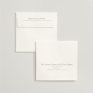 This is a cinnamon slate wedding invitations with standard by Jennifer Postorino called modern romance printing on signature in standard