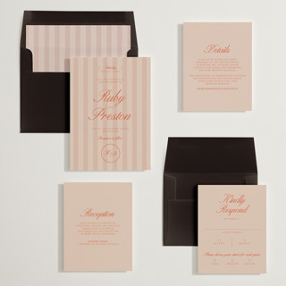 This is a sunset wedding invitations with standard by Jen Ramsey called elegant and formal printing on signature in standard