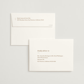 This is a golden wedding invitations with standard by Bethan called editorial printing on signature in standard