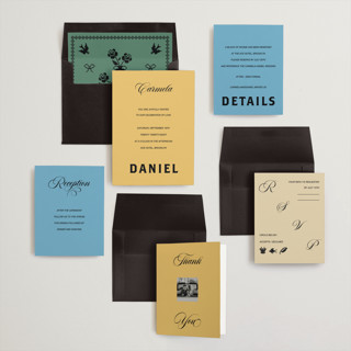 This is a vintage wedding invitations with standard by Studio Suku called bold and demure printing on signature in standard