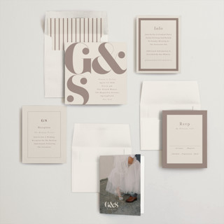 This is a nutmeg wedding invitations with standard by Lori Wemple called monogram square printing on signature in standard