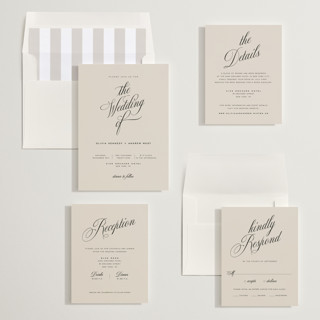 This is a mist wedding invitations with standard by Eric Clegg called modern romance printing on signature in standard