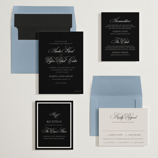 This is a midnight wedding invitations with standard by Kelly Schmidt called hilton printing on signature in standard