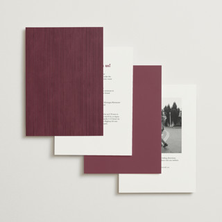 This is a burgundy wedding invitations with standard by Jenna Holcomb called embroidered printing on signature in standard