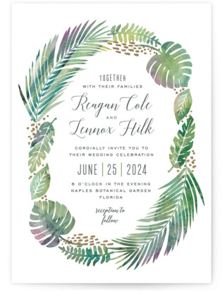 Tropical Foliage Wedding Invitations