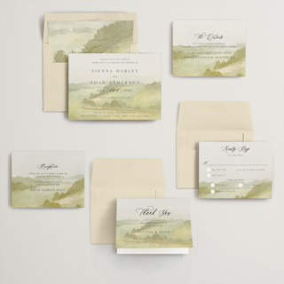 This is a olive wedding invitations with standard by Elly called the vow printing on signature in standard