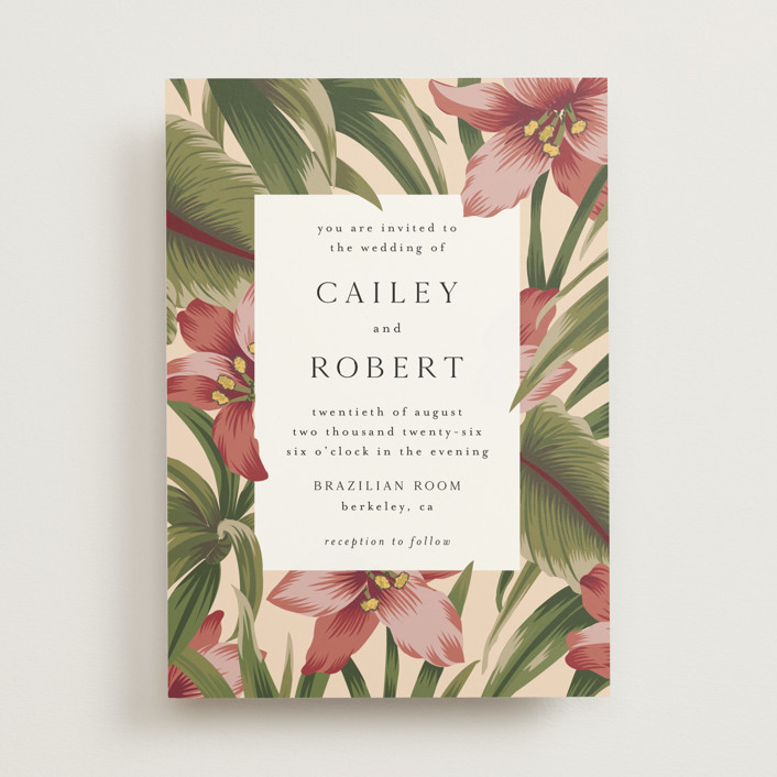 "Tropical Flowers" - Wedding Invitations in Sunrise by Jennifer Holbrook.