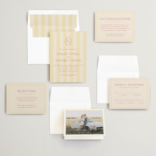 This is a lemon wedding invitations with standard by Ellen Schlegelmilch called palmetto printing on signature in standard