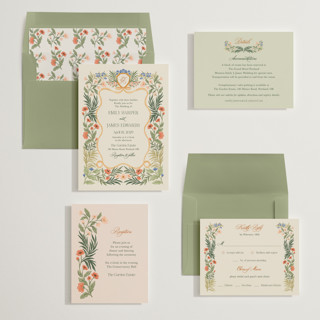 This is a garden wedding invitations with standard by Elly called garden heirloom printing on signature in standard