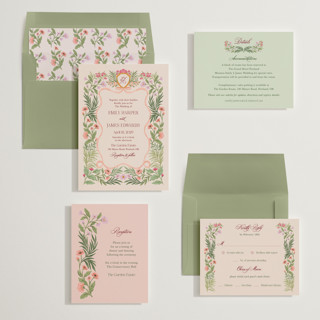 This is a peony wedding invitations with standard by Elly called garden heirloom printing on signature in standard