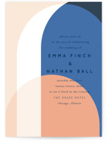 This is a blue wedding invitation by Baumbirdy called Color Arch with standard printing on signature in standard.