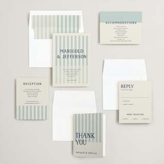 This is a juniper wedding invitations with standard by Kelly Watkins called stripes printing on signature in standard