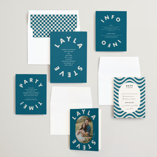 This is a lagoon wedding invitations with standard by Catherine Culvenor called bubblegum printing on signature in standard