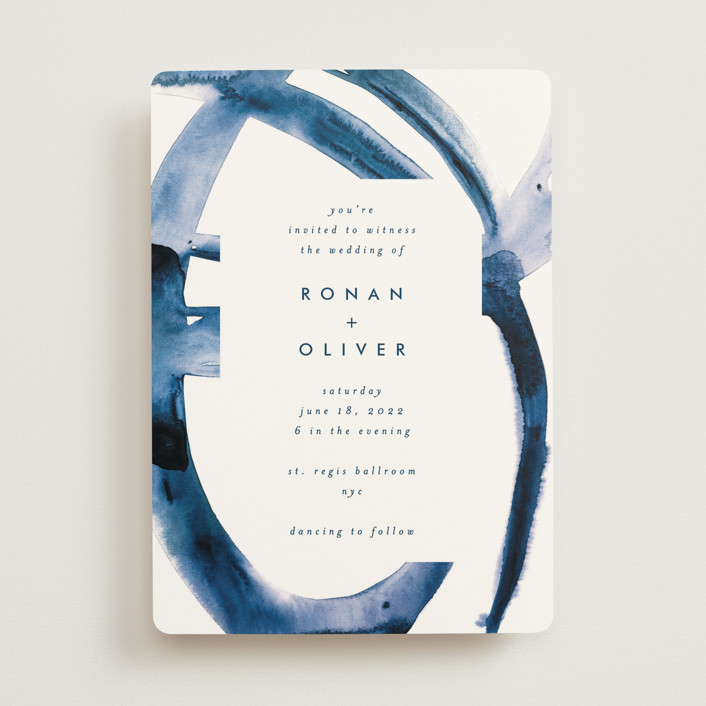 "Wedded Watercolor" - Wedding Invitations in Ocean by Mary Gaspar.