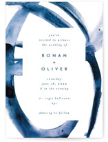 This is a blue wedding invitation by Mary Gaspar called Wedded Watercolor with standard printing on signature in standard.