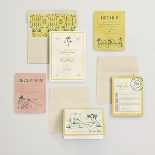 This is a island citrus wedding invitations with standard by Pixel and Hank called coastal drift printing on signature in standard