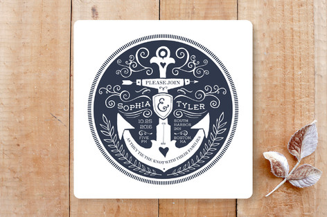 Anchor Tattoo Love Wedding Invitations By Kim Mesm Minted Anchor Tattoo Love Wedding Invitations