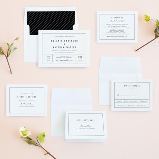 This is a blazer wedding invitations with standard by Fine and Dandy Paperie called between the lines printing on signature in standard