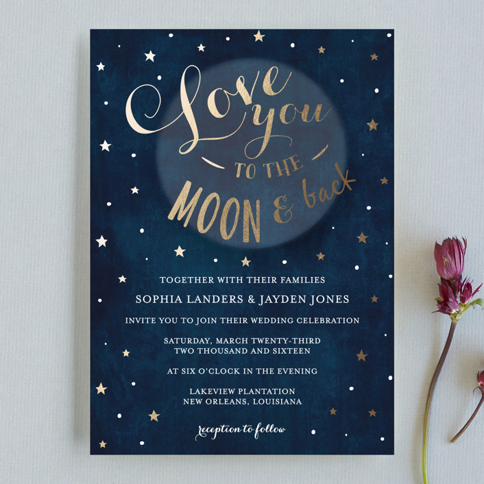 love you to the moon and back wedding invitations by chasity smith