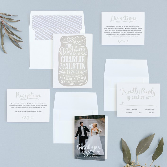 Joyful Jar Wedding Invitations by Jessie Steury Minted