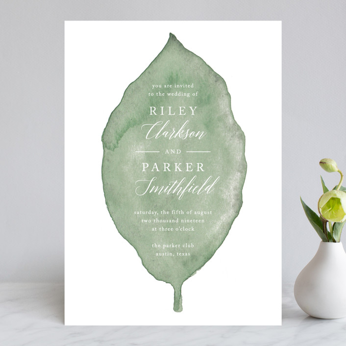 Painted Leaf Wedding Invitations By Katharine Watson Minted Painted Leaf Wedding Invitations In By Katharine Watson