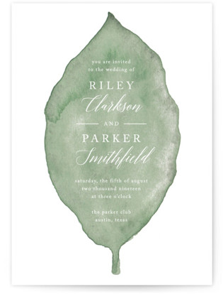 Painted Leaf Wedding Invitations