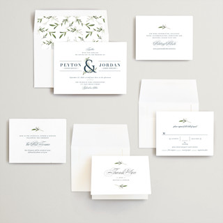 This is a navy wedding invitations with standard by Jennifer Postorino called adorned ampersand printing on signature in standard