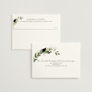 This is a blush wedding invitations with standard by Susan Moyal called vines of green printing on signature in standard