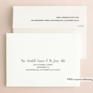 This is a noir wedding invitations with standard by Drango Design called slanted printing on signature in standard
