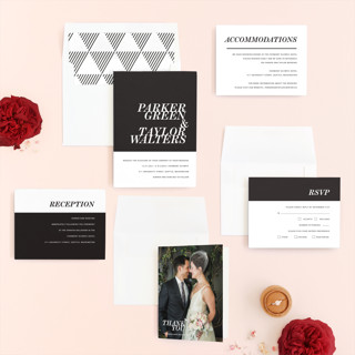 This is a noir wedding invitations with standard by Drango Design called slanted printing on signature in standard