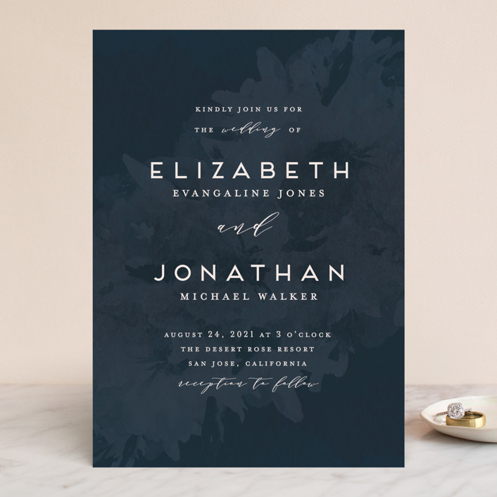 Dash Wedding Invitations By Grace Kreinbrink Minted Dash Wedding Invitations In Midnight By Grace Kreinbrink