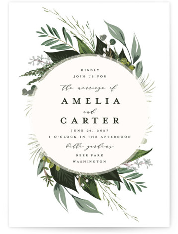 Greenery Wedding Invitations - Rustic Wedding Invitations.org