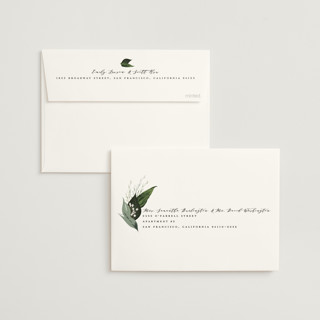 This is a ivory wedding invitations with standard by Susan Moyal called natures greens printing on signature in standard