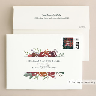 This is a deep sea wedding invitations with standard by Jennifer Wick called midnight garden printing on signature in standard
