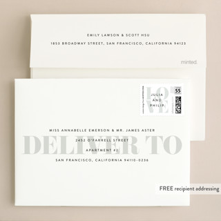 This is a dusk wedding invitations with standard by Erin Deegan called his and hers printing on signature in standard