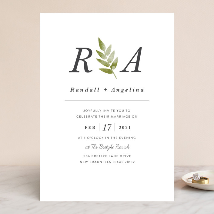 Watercolor Leaf Wedding Invitations By Hanna Mac Minted Watercolor Leaf Wedding Invitations In Porcelain By Hanna